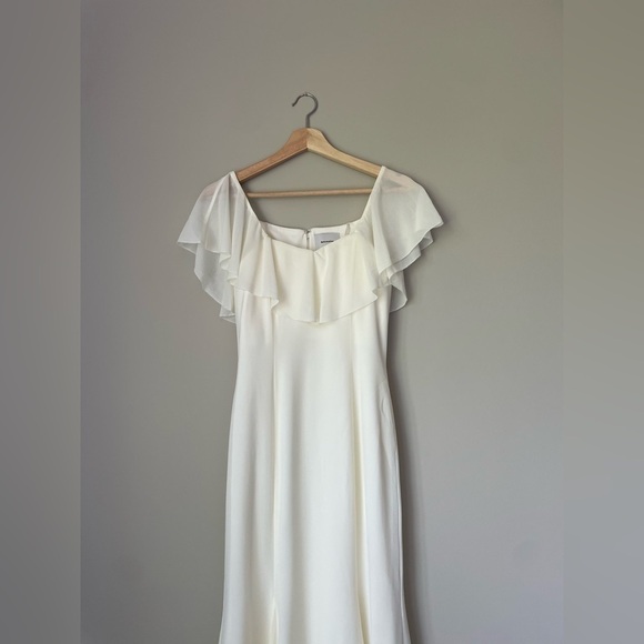 NWT Reformation Charee Dress Eggshell Ivory Off Shoulder Bridal | US 2 UK 6 - Picture 7 of 14